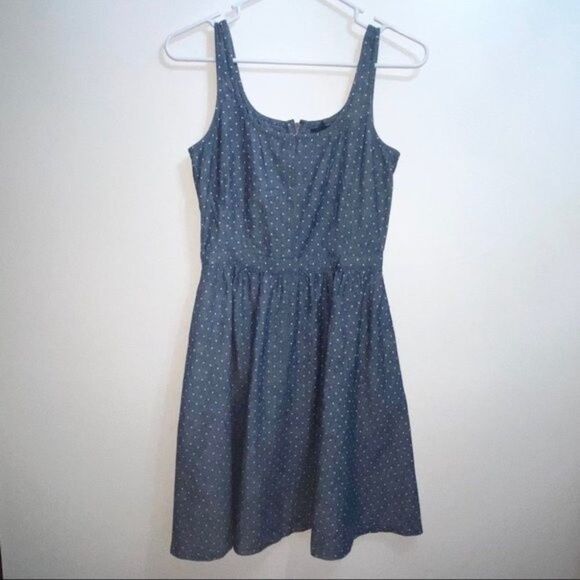 Gap women’s size 2 sleeveless blue with white polka dot summer Dress 133B7 - Picture 1 of 6